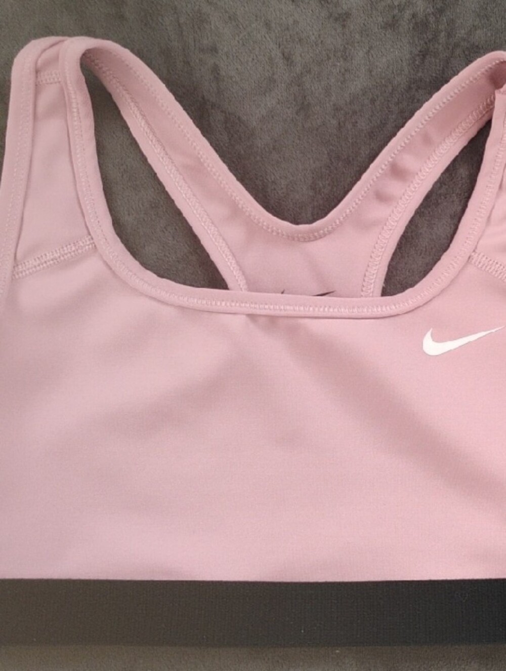 Nike Light Pink Sports Bra with Black Band and White Swoosh